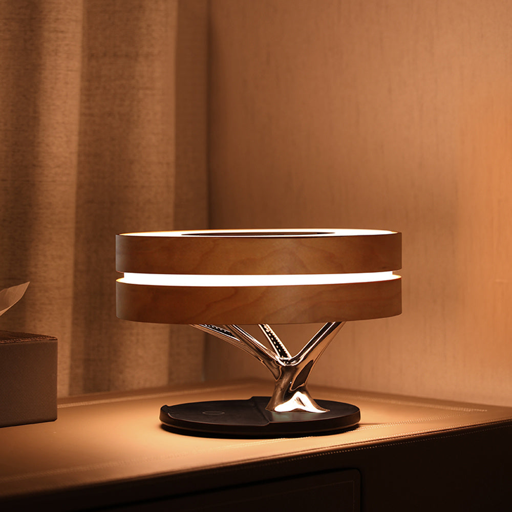 Smart LED Bedside Lamp with Bluetooth Speaker