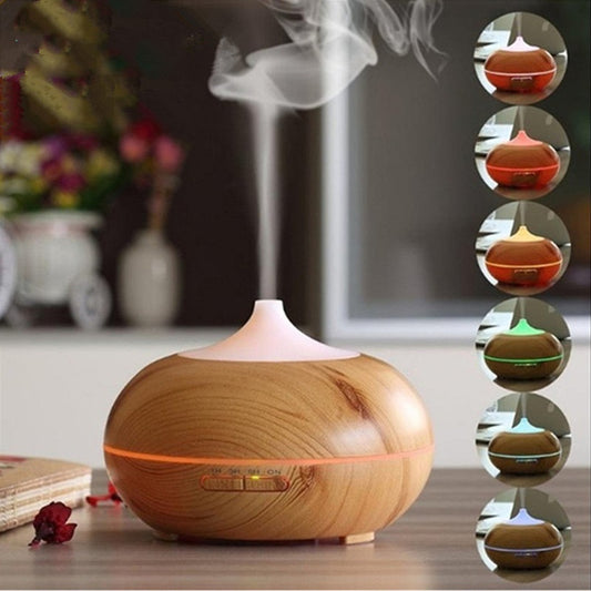 Colorful Wood Grain Ultrasonic Aroma Diffuser &amp; Air Humidifier