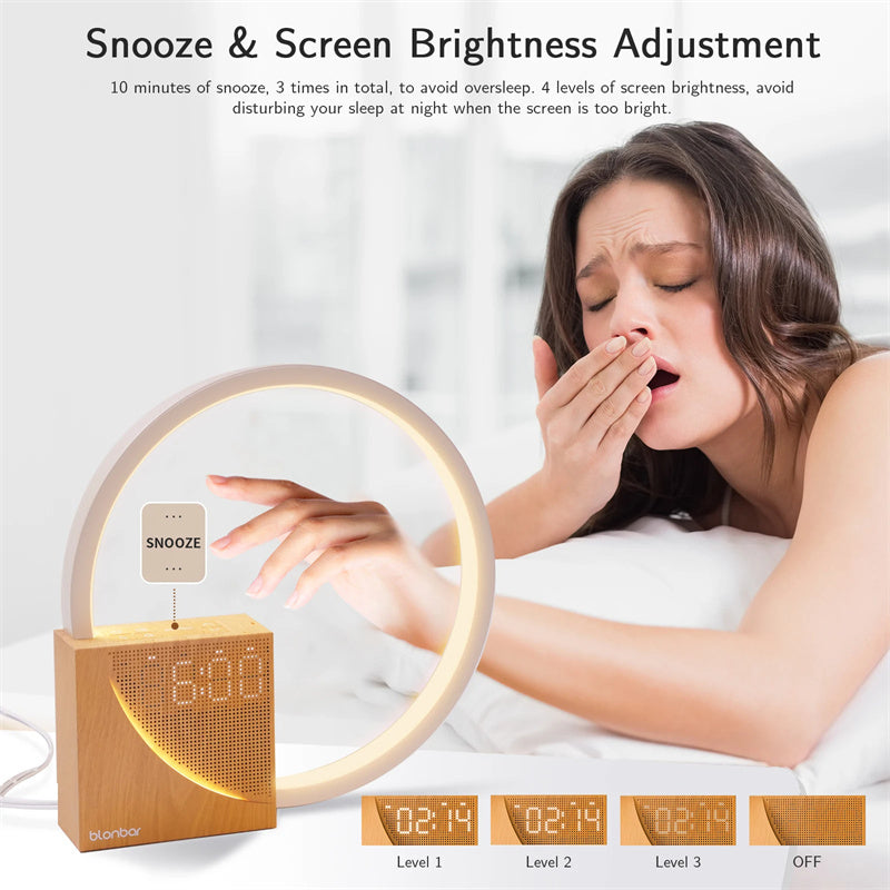 Touch Bedside Lamp – Alarm Clock, Natural Sounds & Dimmable