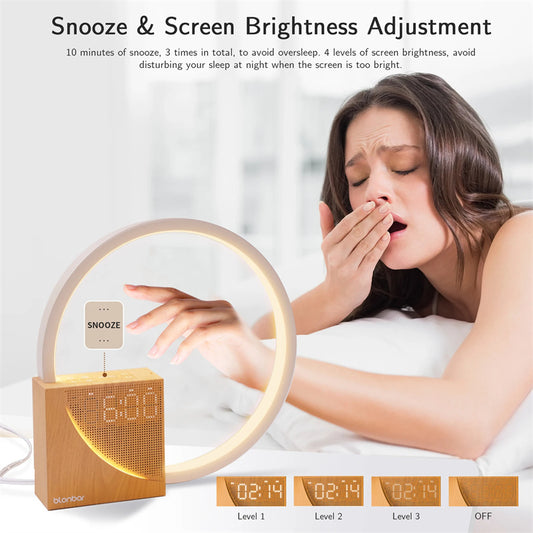 Touch Bedside Lamp – Alarm Clock, Natural Sounds & Dimmable