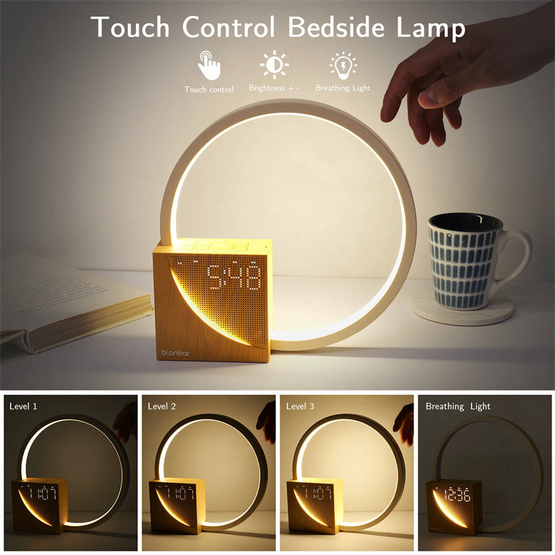Touch Bedside Lamp – Alarm Clock, Natural Sounds & Dimmable